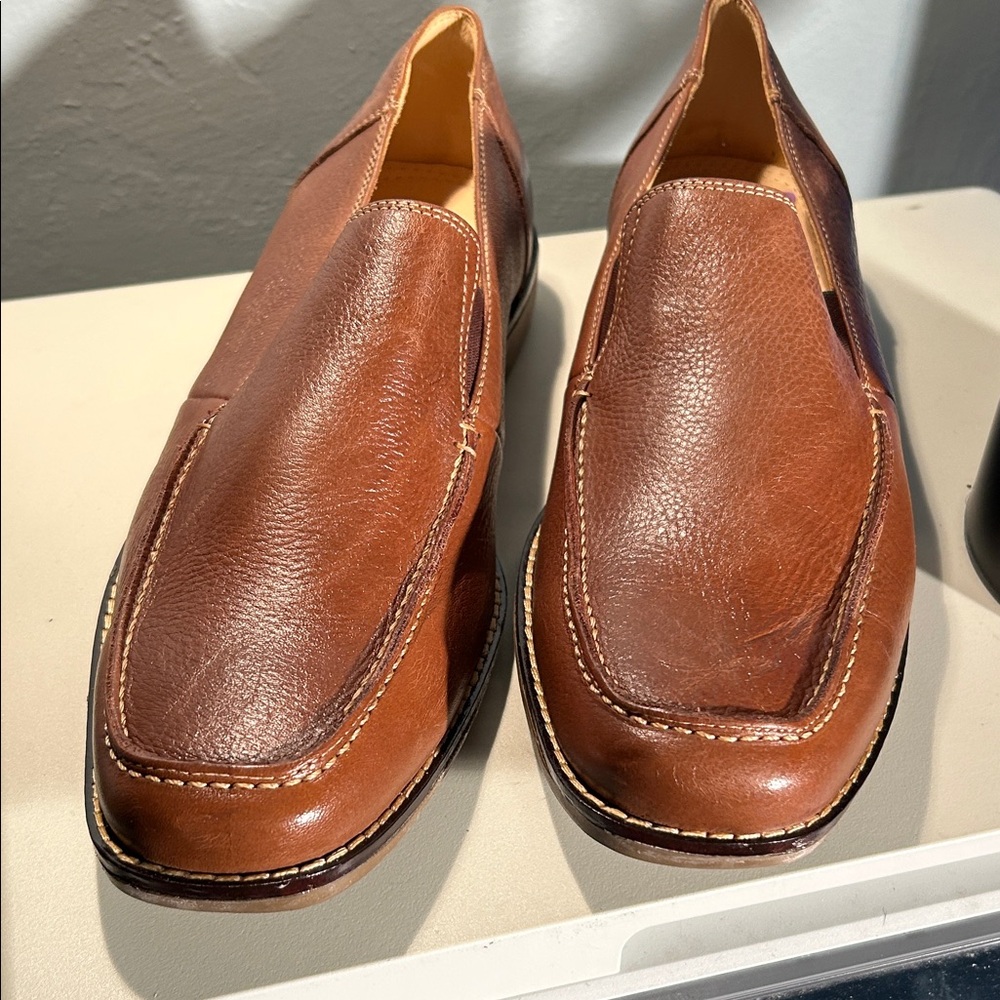 Sandro Moscoloni Rich Brown Leather Slip-Ons